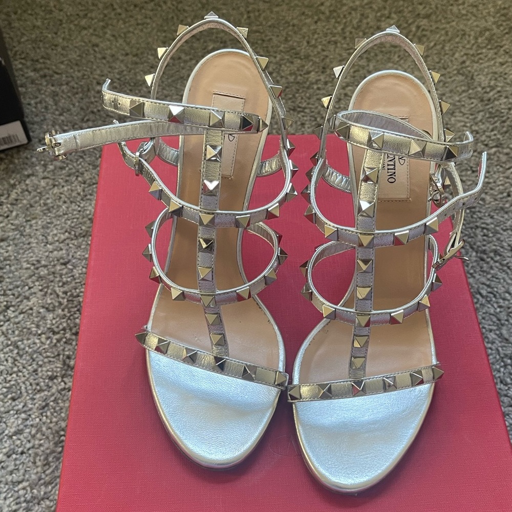 Valentino Rockstud Ankle Strap Sandal